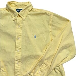 Ralph Lauren Custom Fit Yellow Button Down Shirt Men's XL